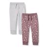 Amazon Essentials Girls' Elastic Waist Jogger Sweatpants, Regular-Fit, Pack of 2, Light Grey Heather/Mauve Stars, X-Small view 1