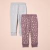 Amazon Essentials Girls' Elastic Waist Jogger Sweatpants, Regular-Fit, Pack of 2, Light Grey Heather/Mauve Stars, X-Small view 3