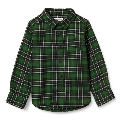 Amazon Essentials Toddler Boys' Flannel Button Down Shirt, Green, 3T