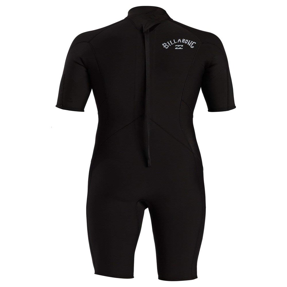 Billabong Men's 2/2 Absolute Back Zip Short Sleeve Flatlock Spring Wetsuit Black Small