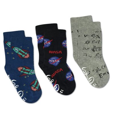 Good Luck Sock Math, NASA and Rockets Kids Socks, 3-Pack, 0-12 Months