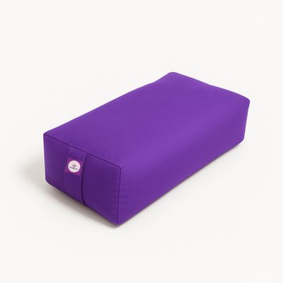 Yogikuti Cotton-Filled Rectangular Bolster for Iyengar Yoga, Cotton Pillow best for Back Support & Chest-Opening in Restorative Poses, Meditation (Purple)