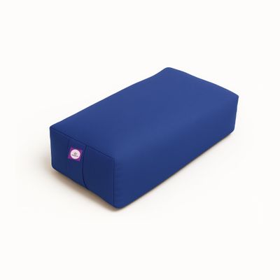 Yogikuti Cotton-Filled Rectangular Bolster for Iyengar Yoga- Cotton Pillow best for Back support & Chest-Opening in Restorative Poses, Meditation (Blue)