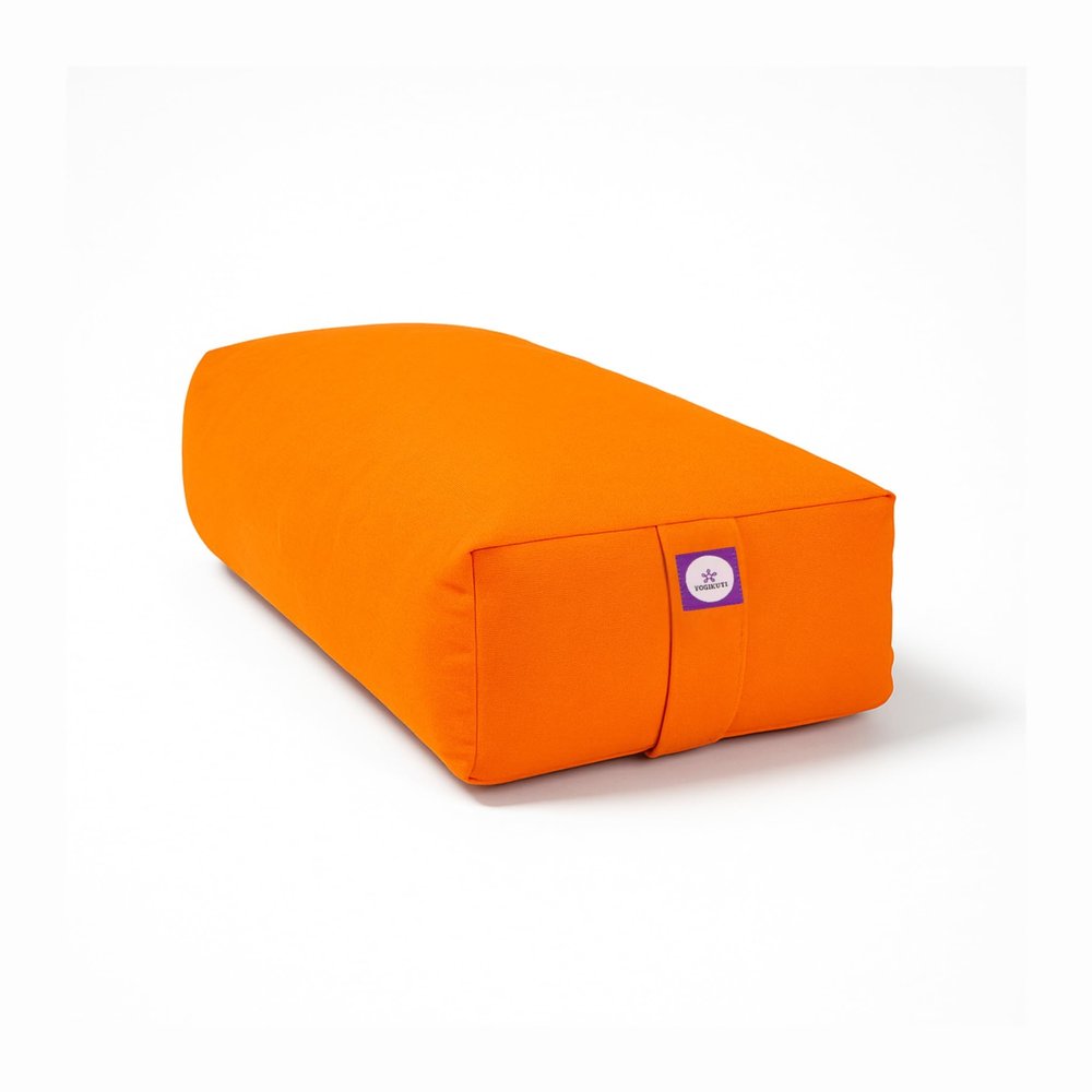 Rectangular Cotton Yoga Bolster, Bolster for Restorative Yoga, Yoga Pillow, Yoga Cushion, Yin Yoga Bolster, Iyengar Yoga Bolster (Orange)