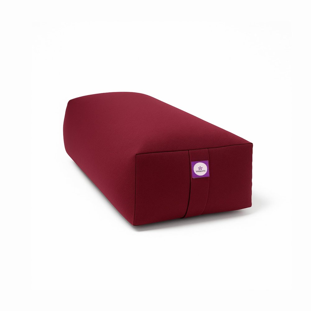 Rectangular Cotton Yoga Bolster (Maroon), bolster for restorative yoga, Yoga Pillow, Yoga Cushion, Yin yoga Bolster, Iyengar yoga bolster