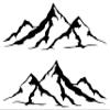 Minglewood Trading Black - 2-Pack Mountain Scene Vinyl Decals - Camper 4x4 RV Graphics - Die Cut Stickers - Each 15w x 5.25h inches view 1