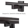 Orga'Neat Baseball Bat Display Case, Wall Mount Bat Holder Hanger, Solid Ash Tree Handmade Horizontal Bat Rack w/ Protective Soft Liner for Baseball Bat Wall Display -Black view 4