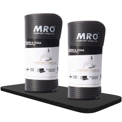 MRO Yoga Knee Pad CushionPremium Exercise Knee Pad -Eliminate Pain During Home Workout - Extra Padding & Support for Knees, Wrists, Elbows - Complements Your Yoga Mat 24''X10''X0.6'' (2 PACK)