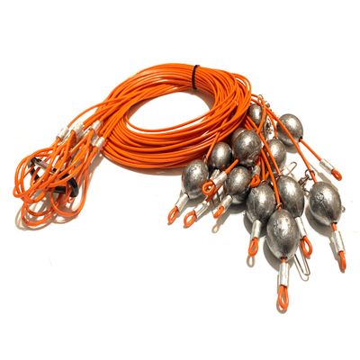 Hunting and Fishing Depot 48" 10oz Egg Sinker PVC Coated Cable Texas Rig Style Decoy Rigs