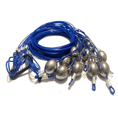 Hunting and Fishing Depot 48" 10oz Egg Sinker PVC Coated Cable Texas Rig Style Decoy Rigs