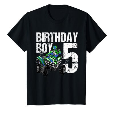 5 Year Old Quad Birthday Party Theme ATV 4 Wheeler 5th Gift T-Shirt