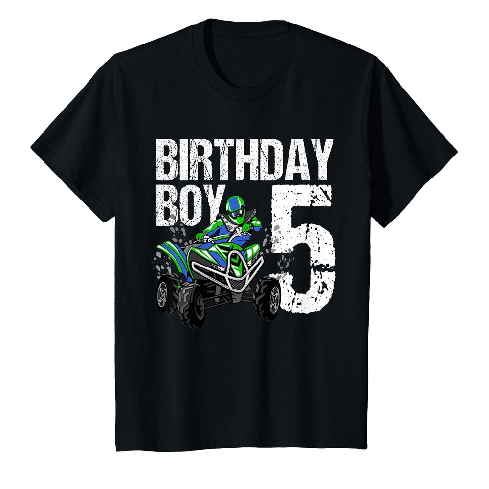 5 Year Old Quad Birthday Party Theme ATV 4 Wheeler 5th Gift T-Shirt