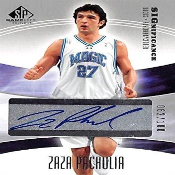 Autograph Warehouse 444530 Zaza Pachulia Autographed Basketball Card 2004 Upper Deck Significance No. Sigzp Le 62 & 100 for Orlando Magic