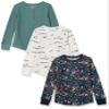 Amazon Essentials Girls' Long-Sleeve Knit Thermals, 3-Pack Dark Floral, 2T view 1