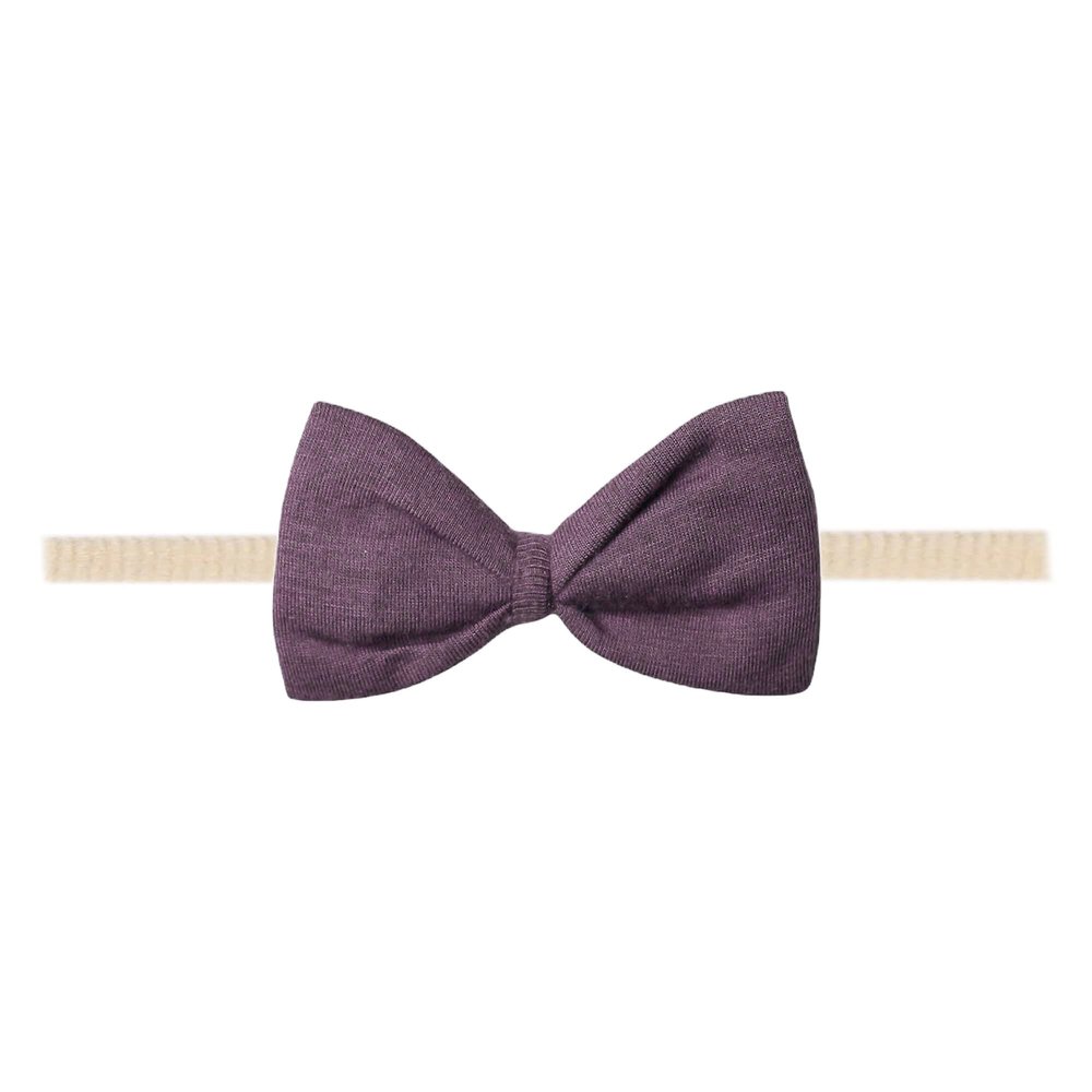 Copper Pearl Bowtie Baby Bow Plum
