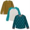 Amazon Essentials Toddler Boys' Long-Sleeve Cotton Thermal T-Shirt, Base Layer, Pack of 3, Dark Turquoise Green Tiger/Grey/Light Olive, 2T view 1