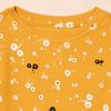 Amazon Essentials Girls' Long-Sleeve Cotton Thermal T-Shirt, Pack of 3, Beige/Mustard Yellow Floral/White Floral Print, X-Small view 4