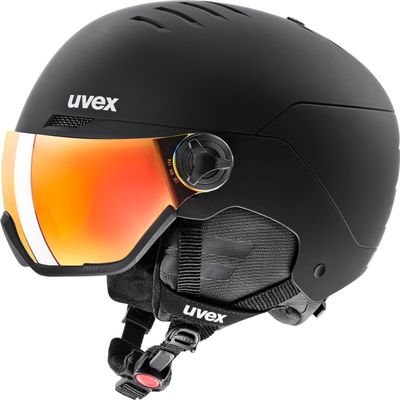 uvex Wanted Visor, Adjustable ski & Snowboard Helmet with Integrated Visor for Women & Men, Black mat, Medium