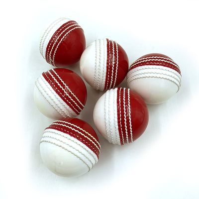 AnNafi Dual Color Cricket Coaching Balls Sports Training & Fun Balls | Double Color Ball red and White | Sports & Games | Light Weight Attractive Cricket Ball For Practice with Kids & Adults (6)