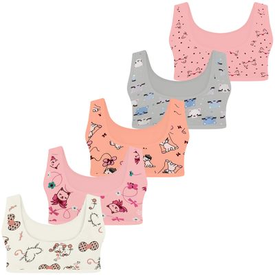 LOREZA  5 Girls Cotton Bras Training Sports Bra (14-15 Years) Type 6