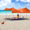 Red Suricata Premium Multi-Terrain Beach Tent & Beach Canopy in Backpack, UPF50 Sun Beach Shade, Pop Up Camping & Picnic Sunshade with 4 Poles, 4 Pole Anchors & 4 Tent Screws, Sun Shelter (Lrg Orange) view 2