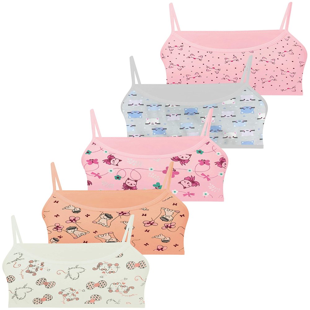 LOREZA  5 Girls Cotton Bras Training Sports Bra (14-15 Years) Type 6