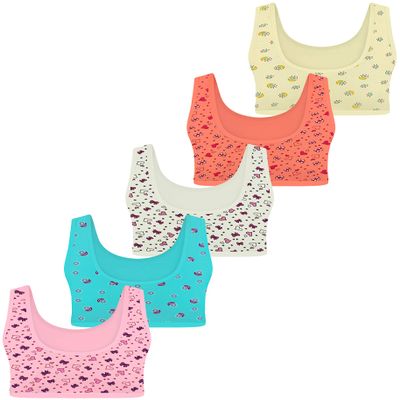 LOREZA 5 Girls Cotton Bras Training Sports Bra (12-13 Years) Type 11