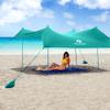 Red Suricata Premium Multi-Terrain Beach Tent & Beach Canopy in Backpack, UPF50 Sun Beach Shade, Pop Up Camping & Picnic Sunshade with 4 Poles, 4 Pole Anchors & 4 Tent Screws, Sun Shelter (Med Turq) view 2