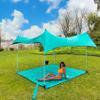 Red Suricata Premium Multi-Terrain Beach Tent & Beach Canopy in Backpack, UPF50 Sun Beach Shade, Pop Up Camping & Picnic Sunshade with 4 Poles, 4 Pole Anchors & 4 Tent Screws, Sun Shelter (Med Turq) view 3