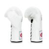 Fairtex BGL6 Handmade Leather Gloves| Optimal fist Closure with a Locked-Thumb Design| Premium Leather |Triple-Layered Foam |Lace-up Closure. Ideal for Boxing, MMA, and Kickboxing.(White/14oz) view 3