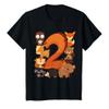2 Year Old Woodland Animal Birthday Party Forest 2nd Gift T-Shirt view 1