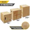 Philosophy Gym 3 in 1 Wood Plyometric Box - 20" x 18" x 16" Jumping Plyo Box for Training and Conditioning view 2