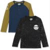 Amazon Essentials Disney | Marvel | Star Wars Boys' Long-Sleeve Henley T-Shirts, Pack of 2, Star Wars Icons, Medium view 1