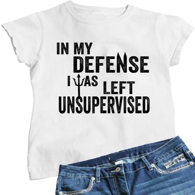Go All Out XX-Large White Womens in My Defense Funny T-Shirt