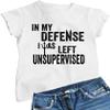 Go All Out XX-Large White Womens in My Defense Funny T-Shirt view 1