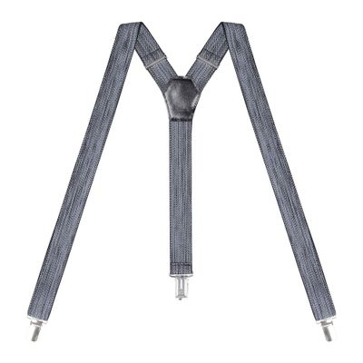 Action Ward Womens Suspenders Y Back Style 1" Width - Comfortably Adjustable Elastic Straps and Metal Clips (Jeans Black)