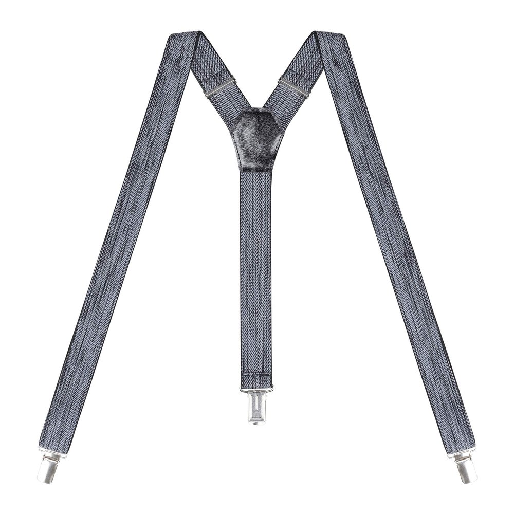 Action Ward Womens Suspenders Y Back Style 1" Width - Comfortably Adjustable Elastic Straps and Metal Clips (Jeans Black)