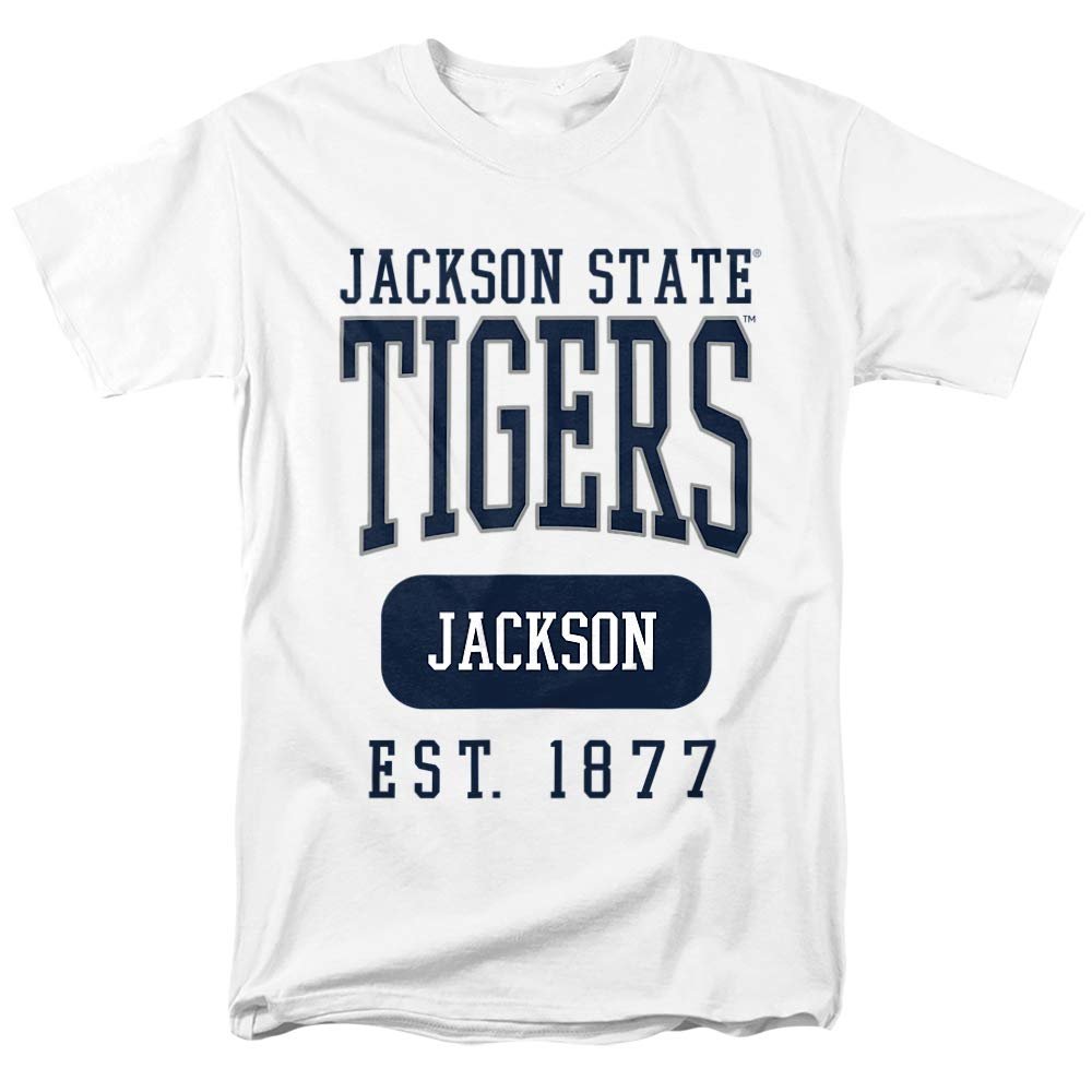 Jackson State University Official Founded Date Unisex Adult T-Shirt, White, 4X-Large
