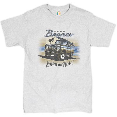 Ford Bronco T-Shirt Enjoy The Ride Offroad SUV Licensed Men's Novelty Shirt Ash Gray XX-Large