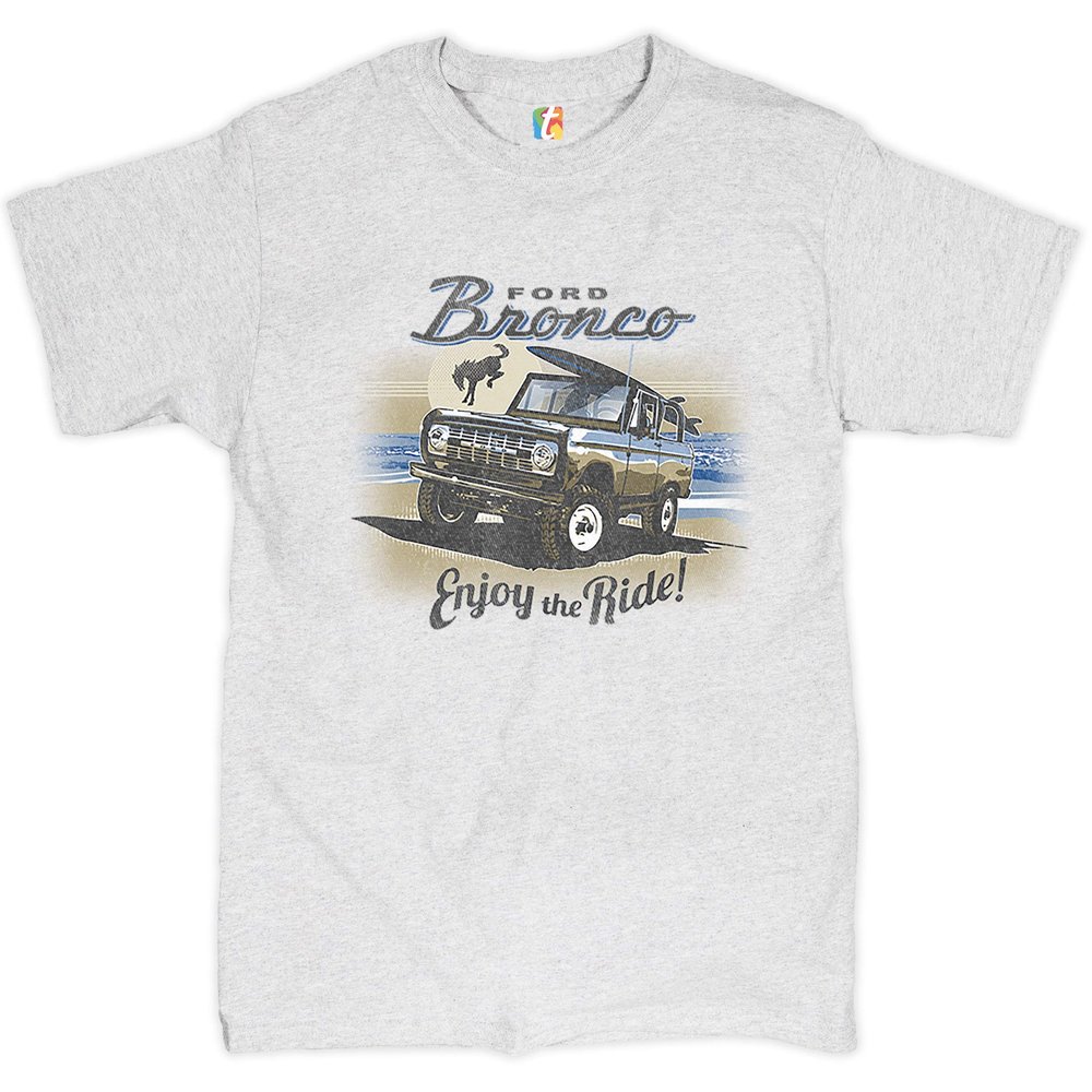 Ford Bronco T-Shirt Enjoy The Ride Offroad SUV Licensed Men's Novelty Shirt Ash Gray XX-Large