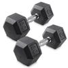 Philosophy Gym Rubber Coated Hex Dumbbell Hand Weights, 30 lb Pair view 1