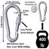 Branded Boards Heavy Duty Stainless Steel Thumb Screw Closure Carabiner Spring Snap Clip Link Hooks. 200-400lb Load. 6 Packs and 12 Packs (7cm-12-Pack-Silver) view 3