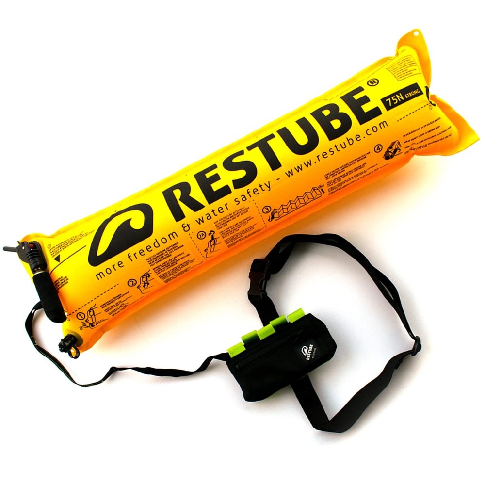 Restube Extreme Wild Swimming Safety Buoy for Use in Rough Conditions Open Water Buoyancy Aid for Swimmers, Surfers & Lifeguards One-Pull Inflatable Mechanism with Whistle