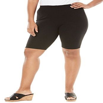 Roaman's Women's Plus Size Everyday Essential Stretch Bike Shorts - M, Black