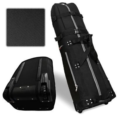 CaddyDaddy New First Class Premium Padded Golf Club Travel Cover with Wheels - Heavy Duty Golf Travel Bag for Airlines, Black/White, L