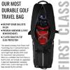 CaddyDaddy New First Class Premium Padded Golf Club Travel Cover with Wheels - Heavy Duty Golf Travel Bag for Airlines, Black/White, L view 3
