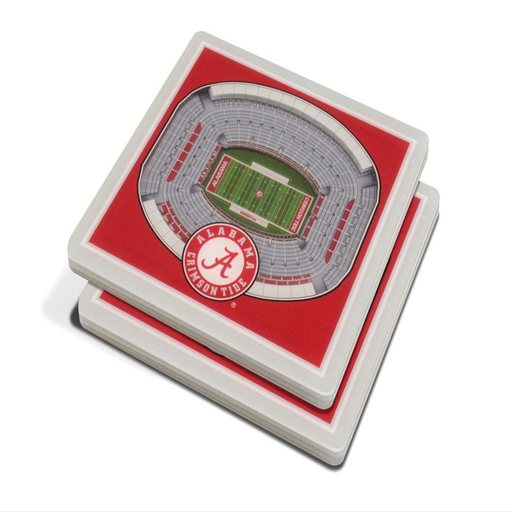 YouTheFan 9021964 NCAA Alabama Crimson Tide Bryant-Denny Stadium 3D StadiumViews Coaster Set - Pack of 2