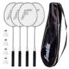 Franklin Sports Badminton Racket and Shuttlecock Set - Includes (4) Rackets, (4) Shuttlecocks with Carry Bag view 1