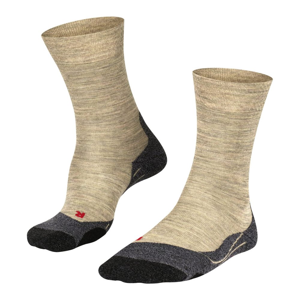 FALKE Men's TK2 Explore Melange Hiking Socks, Merino Wool, Mid Calf, Medium Padding, Max Comfort, Athletic Sock, Green (Khaki 7093), 6.5-8.5, 1 Pair