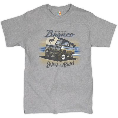 Ford Bronco T-Shirt Enjoy The Ride Offroad SUV Licensed Men's Novelty Shirt Sport Gray Medium